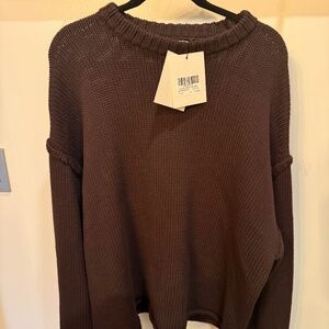 Dissh longline chocolate sweater